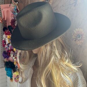 Olive Green Women's Fedora Hat